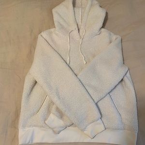 Banana Republic Cream Sherpa Hoodie, Women’s Size Medium